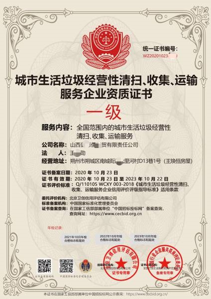 城市生活垃圾经营性清扫收集运输服务企业资质证书办理流程